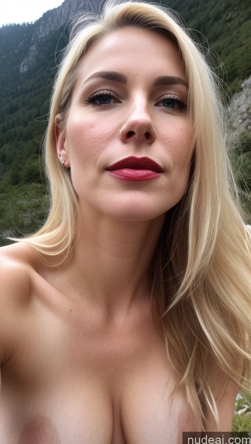 related ai porn images free for Woman One Small Tits Fairer Skin Blonde Close-up View Lipstick White Mountains Beautiful 40s Dark Lighting Cumshot