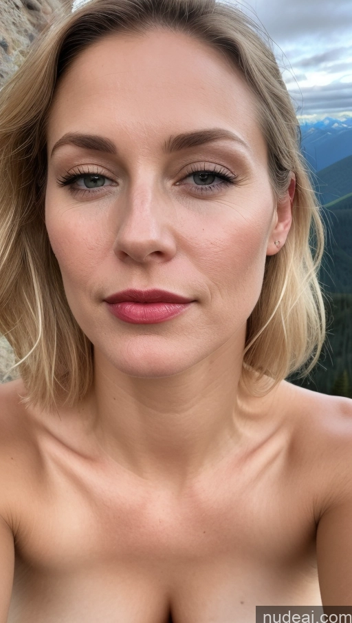 related ai porn images free for Woman One Small Tits Fairer Skin Blonde Close-up View Lipstick White Mountains Beautiful 40s Dark Lighting Cumshot