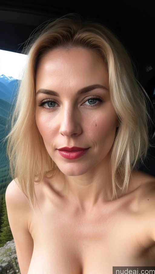 related ai porn images free for Woman One Small Tits Fairer Skin Blonde Close-up View Lipstick White Mountains Beautiful 40s Dark Lighting Cumshot