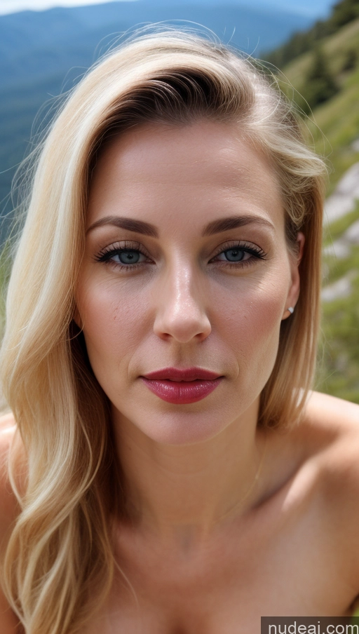 related ai porn images free for Woman One Small Tits Fairer Skin Blonde Close-up View Lipstick White Mountains Beautiful 40s Dark Lighting Cumshot