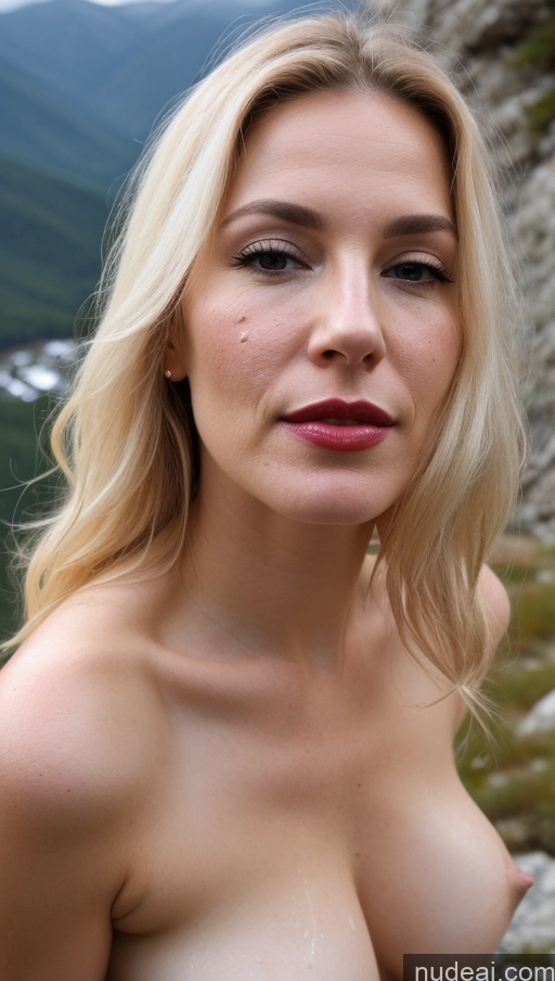 related ai porn images free for Woman One Small Tits Fairer Skin Blonde Close-up View Lipstick White Mountains Beautiful 40s Dark Lighting Cumshot