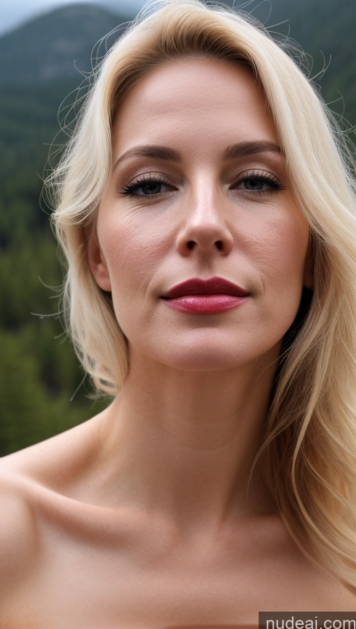 related ai porn images free for Woman One Small Tits Fairer Skin Blonde Close-up View Lipstick White Mountains Beautiful 40s Dark Lighting Cumshot