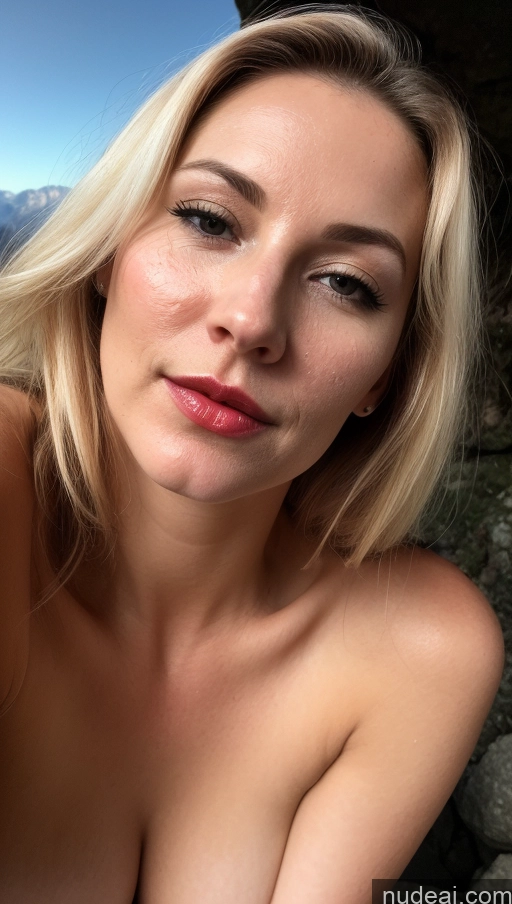related ai porn images free for Woman One Small Tits Beautiful Lipstick 40s Blonde White Close-up View Detailed Cumshot Mountains Fairer Skin Dark Lighting