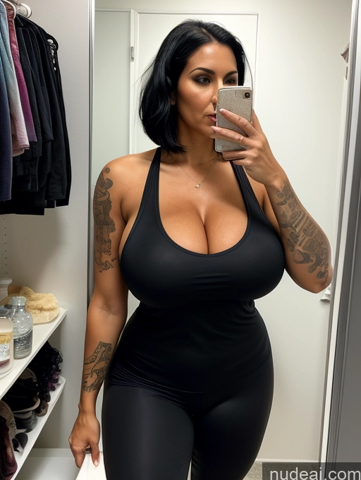 related ai porn images free for Tank Top Spandex Pantyhose Tall Tanned Skin Huge Boobs Front View Cleavage Bright Lighting Black Hair Bobcut 30s Milf Tattoos Sad Eating Changing Room
