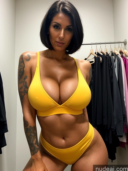 related ai porn images free for Tank Top Spandex Pantyhose Tall Tanned Skin Huge Boobs Cleavage Bright Lighting Black Hair Bobcut 30s Milf Tattoos Sad Bending Over Close-up View Changing Room