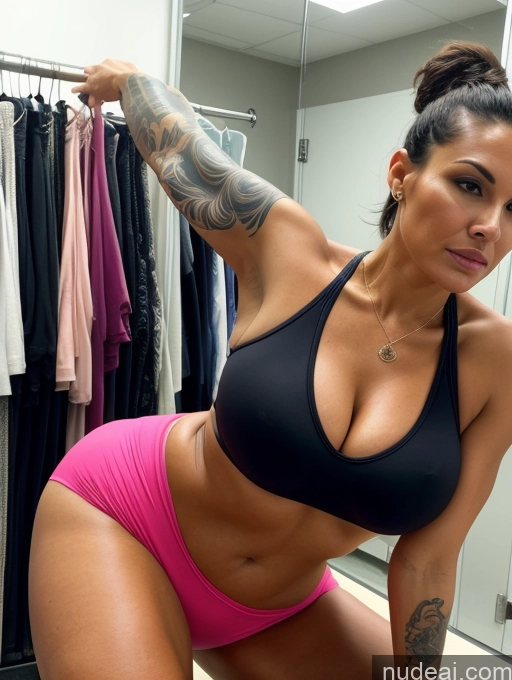 related ai porn images free for Tank Top Spandex Pantyhose Tall Tanned Skin Huge Boobs Cleavage Bright Lighting Black Hair Bobcut 30s Milf Tattoos Bending Over Changing Room Close-up View Serious