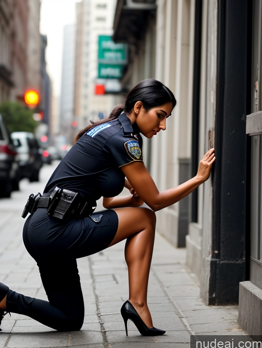 related ai porn images free for Woman One 30s Sexy Face Black Hair Indian Skin Detail (beta) Bending Over Dark Lighting Detailed Perfect Boobs Side View Police Street