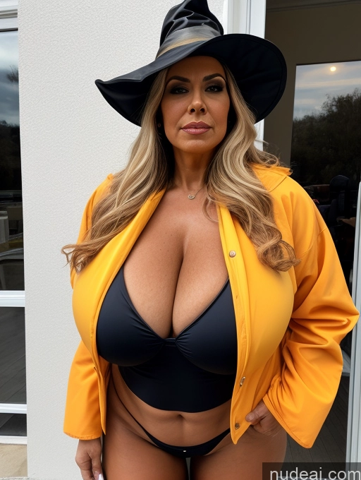 related ai porn images free for One Busty Huge Boobs Thick Tanned Skin Front View Microkini Thong 60s Halloween Witch Latina Fur Jacket Construction Worker