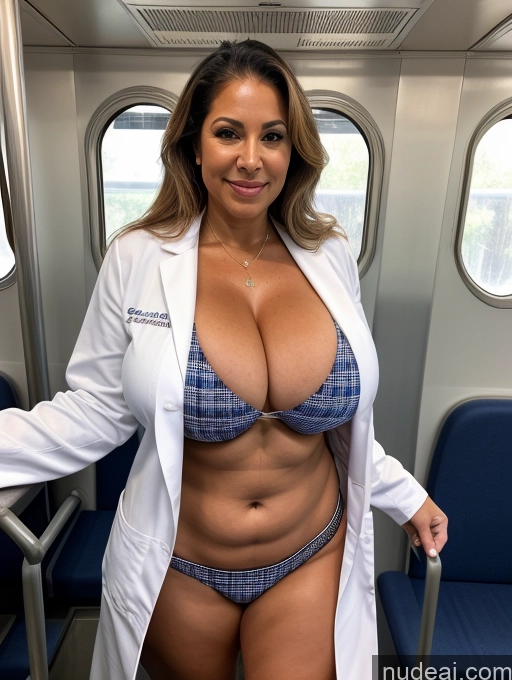 related ai porn images free for One Busty Huge Boobs Thick Tanned Skin 60s Latina Train Front View Microkini Thong Lumberjack Lab Coat