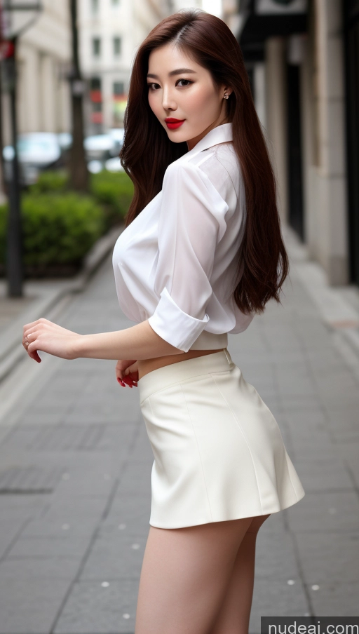 related ai porn images free for Short Fairer Skin 20s Seductive Lipstick Perfect Boobs Big Ass Thick Woman Korean Street Long Hair Blouse Mini Skirt Front View
