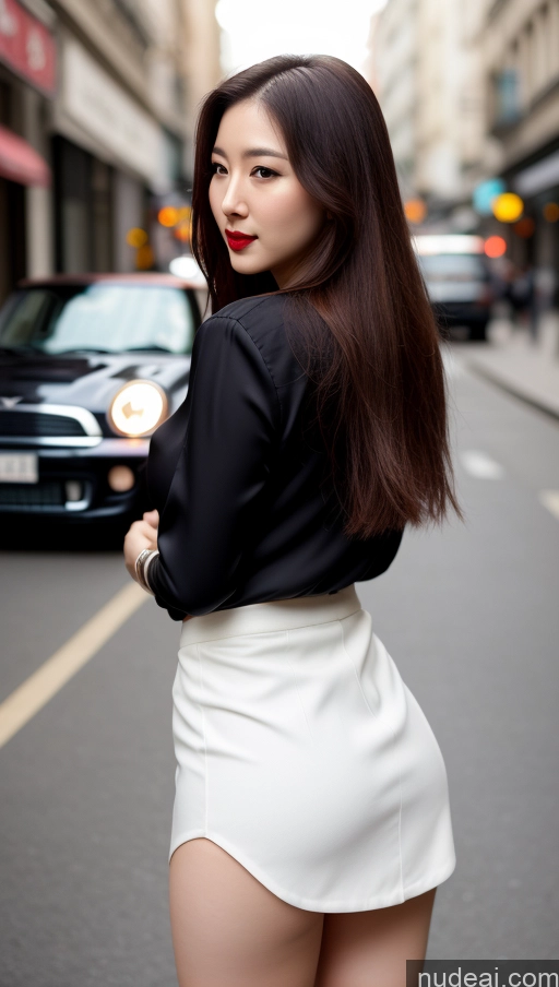 related ai porn images free for Short Fairer Skin 20s Seductive Lipstick Perfect Boobs Big Ass Thick Woman Korean Street Long Hair Blouse Mini Skirt Front View