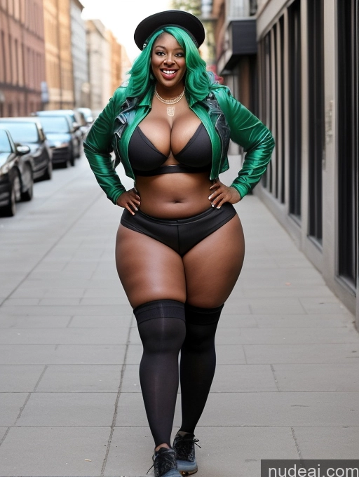 related ai porn images free for Huge Boobs Big Ass Thick Big Hips Chubby Laughing African Street Hat Hip Hop Jacket Leather Shirt Soccer Sweater Thigh Socks Jeans Jewelry Partially Nude Cleavage Detailed Green Hair