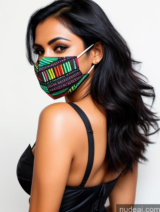 related ai porn images free for Woman One Perfect Boobs 30s Sexy Face Black Hair Indian Dress Face Mask Dark Lighting Detailed Illustration Cooking