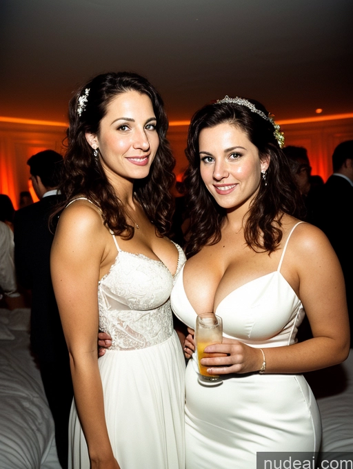 related ai porn images free for Woman + Man Several Busty Big Ass Chubby Big Hips Fairer Skin 30s Brunette Messy White Film Photo Party Dress Stylish Wedding Cleavage Dark Lighting Detailed