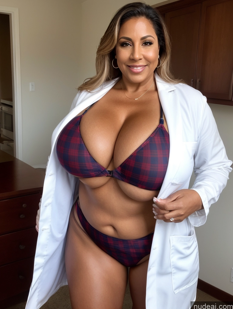 related ai porn images free for One Busty Huge Boobs Thick Tanned Skin Front View Microkini Thong 60s Lumberjack Lab Coat Latina