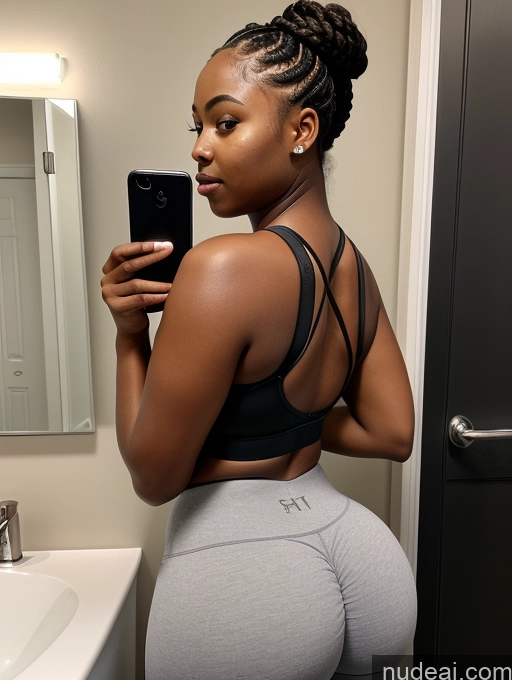 related ai porn images free for 18 Braided Black Hair Dark Skin Fat One Mirror Selfie Bathroom Front View Cleavage Bright Lighting Seductive Black Sports Bra Yoga Pants Sorority Big Ass Huge Boobs