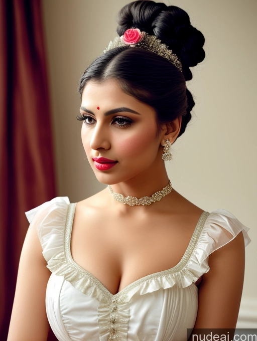 related ai porn images free for Beautiful Lipstick Perfect Boobs Perfect Body 20s Pouting Lips Hair Bun Dress Victorian Indian