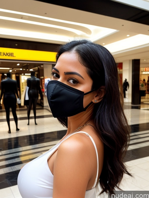 related ai porn images free for Woman One Perfect Boobs 30s Sexy Face Black Hair Indian Surrealist Mall Face Mask Dress