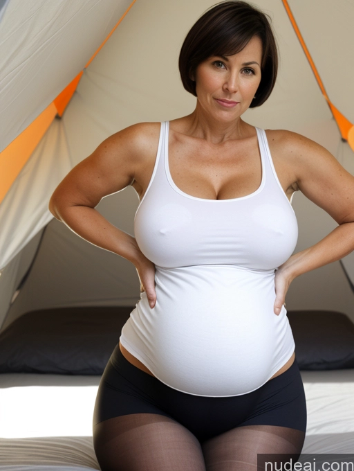related ai porn images free for Milf One Huge Boobs Big Hips Pregnant Short 50s Serious Black Hair Short Hair White Pantyhose Tank Top Bending Over Tent