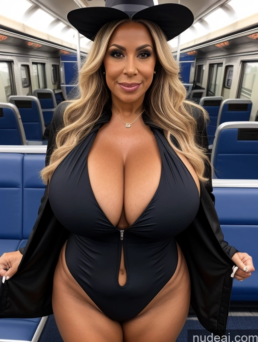 related ai porn images free for One Busty Huge Boobs Thick Tanned Skin Front View Microkini Thong 60s Latina Halloween Witch Jacket Train