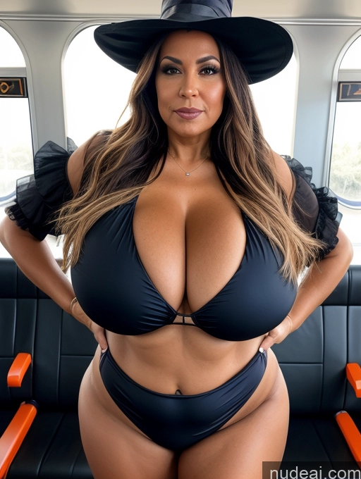 related ai porn images free for One Busty Huge Boobs Thick Tanned Skin Front View Microkini Thong 60s Lumberjack Latina Halloween Train Witch