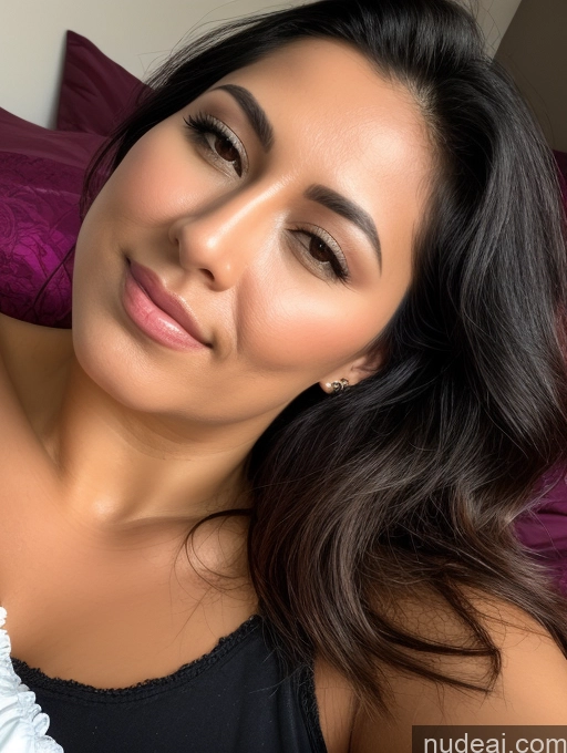 related ai porn images free for Woman One Perfect Boobs Sunglasses 30s Sexy Face Black Hair Indian Face Mask Nightgown Bedroom On Back Close-up View Dark Lighting Alternative