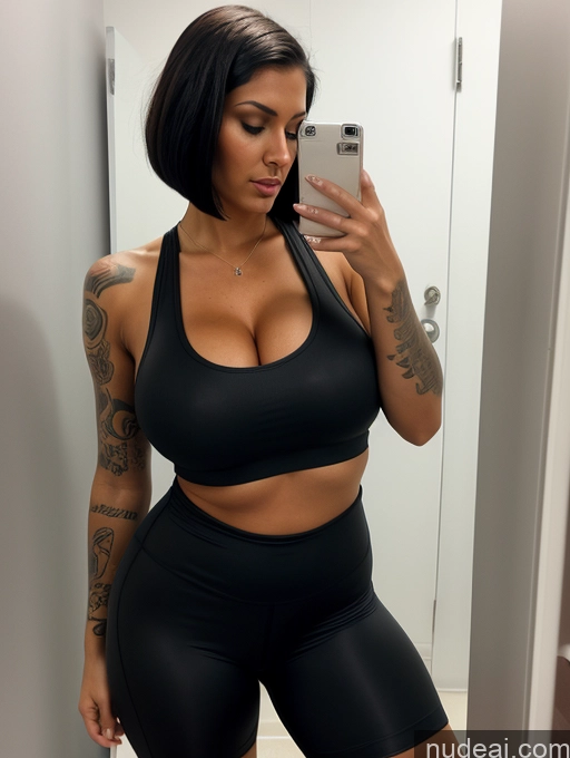 related ai porn images free for Tank Top Spandex Pantyhose Tall Tanned Skin Huge Boobs Tattoos Cleavage Bright Lighting Black Hair Bobcut Changing Room 30s Sad Close-up View