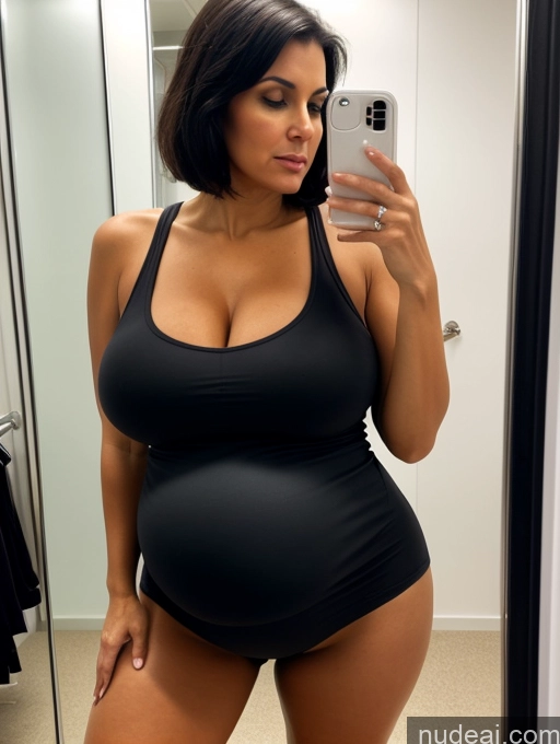related ai porn images free for Milf Huge Boobs Tall Tanned Skin 30s Sad Serious Black Hair Bobcut Changing Room Close-up View Pantyhose Spandex Tank Top Cleavage Bright Lighting Pregnant