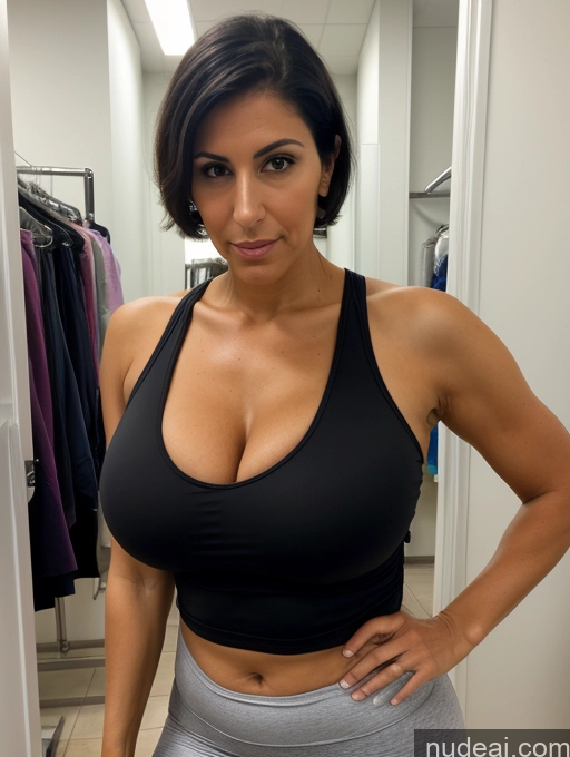 related ai porn images free for Tank Top Spandex Pantyhose Tall Tanned Skin Huge Boobs Cleavage Bright Lighting Black Hair Bobcut 30s Changing Room Milf Serious Close-up View Jewish Eating