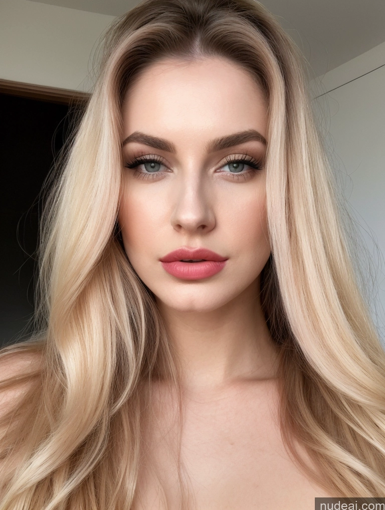 related ai porn images free for Woman Beautiful Lipstick Fairer Skin Blonde Russian Close-up View Pouting Lips Detailed Long Hair 20s