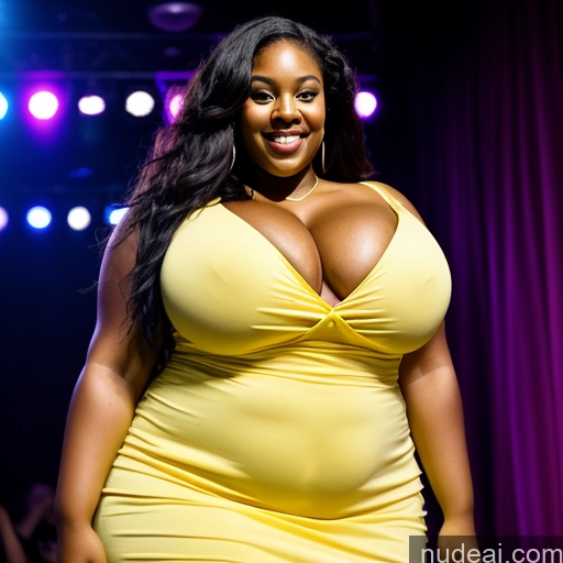 related ai porn images free for Woman One Busty Huge Boobs Big Ass Thick Chubby Big Hips Long Hair Dark Skin 20s Happy Black Hair Black Club Dress Full Frontal Fat