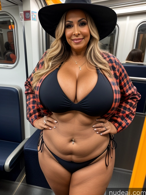 related ai porn images free for One Busty Huge Boobs Thick Tanned Skin Front View Microkini Thong Lumberjack Halloween Train 70s Latina Jacket Witch