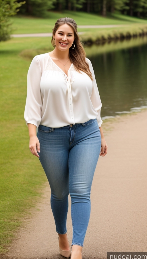related ai porn images free for Woman One Big Ass Thick Big Hips 20s Happy Full Frontal Long Legs Tall White Blouse Jeans Ponytail Huge Boobs Lake Brunette