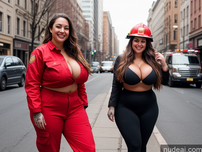 related ai porn images free for Woman One Busty Huge Boobs Big Ass Thick Big Hips Long Hair 20s Happy Brunette White Street Firefighter Full Frontal Tattoos Lipstick
