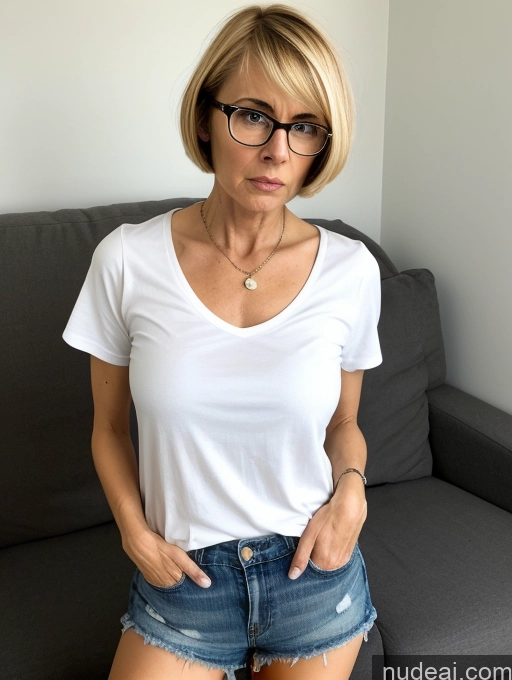 related ai porn images free for Short Glasses Blonde Czech Short Shorts Shirt Boots Couch Short Hair Angry Skinny 70s