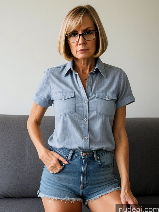 related ai porn images free for Short Glasses Blonde Czech Short Shorts Shirt Boots Couch Angry Skinny 70s Bobcut