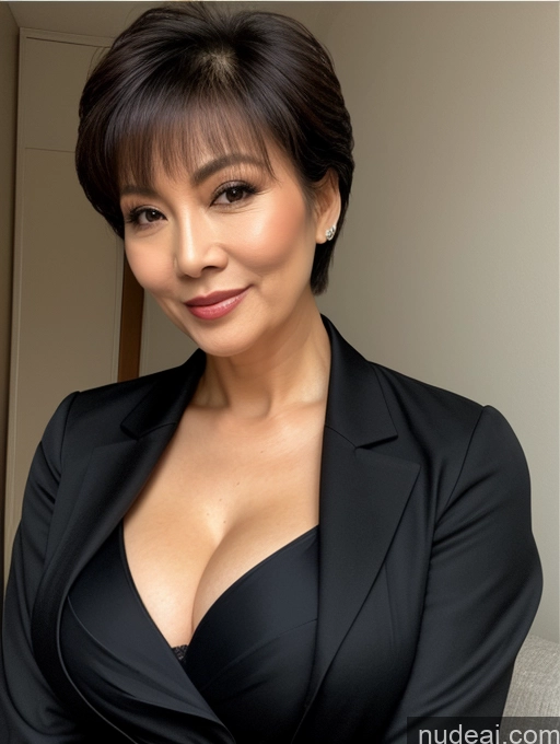 related ai porn images free for Woman Busty Perfect Boobs Beautiful Perfect Body 70s Pixie Chinese Blouse Bra Jacket Professor Stylish Suit Detailed Dark Lighting Secretary