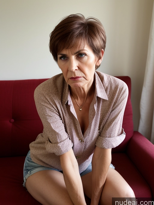 related ai porn images free for 70s Czech Skinny Short Pixie Couch Casual Chemise Short Shorts Angry