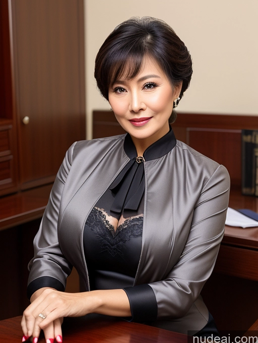related ai porn images free for Woman Busty Perfect Boobs Beautiful Perfect Body 70s Pixie Chinese Blouse Bra Jacket Professor Secretary Stylish Suit Traditional Cleavage Dark Lighting Detailed