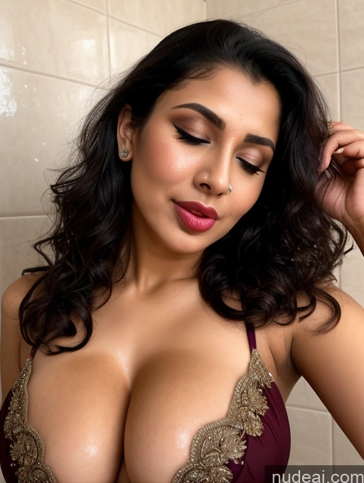 related ai porn images free for Busty Sexy Face Seductive Brunette Curly Hair Sari Cleavage Ahegao Pouting Lips Perfect Boobs Oiled Body 18 Orgasm Indian Milf Bathroom Cumshot