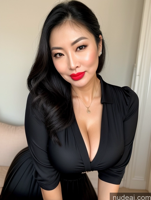 related ai porn images free for Tall Busty Black Hair Asian Dress Long Skirt Ponytail 60s Happy Ahegao Two Polo Blouse Pouting Lips
