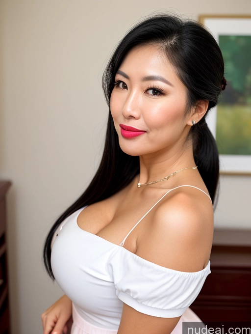 related ai porn images free for Tall Busty Black Hair Asian Dress Long Skirt Ponytail 60s Happy Ahegao Two Polo Blouse Pouting Lips