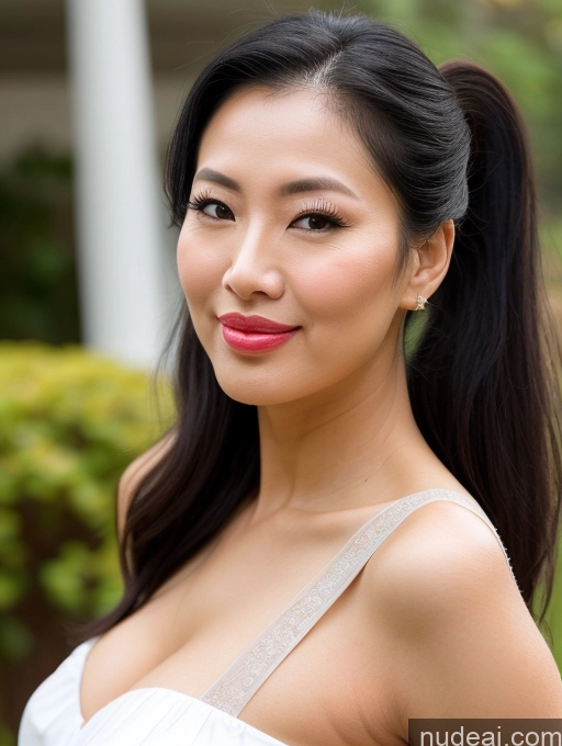 related ai porn images free for Tall Busty Black Hair Asian Dress Long Skirt Ponytail 60s Happy Ahegao Two Polo Blouse Pouting Lips Side View