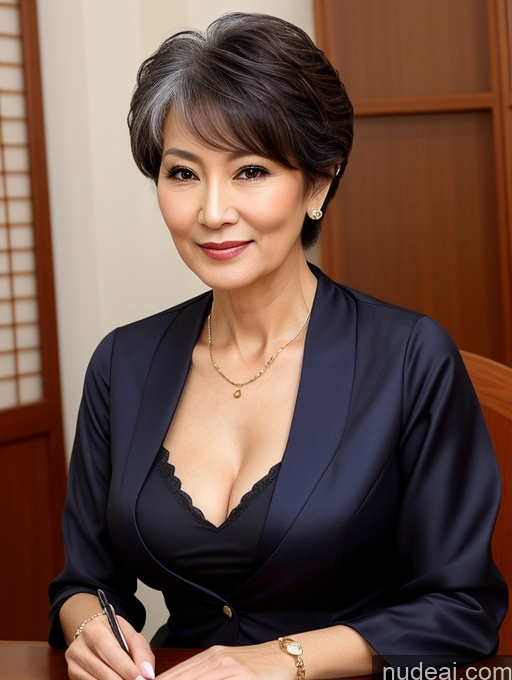 related ai porn images free for Woman Perfect Boobs Beautiful Perfect Body 70s Pixie Blouse Bra Jacket Professor Secretary Stylish Suit Traditional Cleavage Detailed Japanese