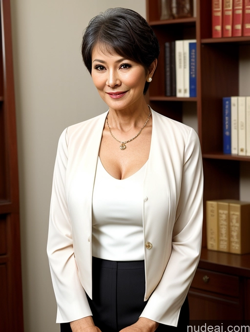 related ai porn images free for Woman Perfect Boobs Beautiful Perfect Body 70s Pixie Blouse Bra Jacket Professor Secretary Stylish Suit Traditional Cleavage Detailed Japanese