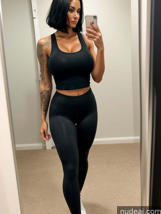 related ai porn images free for Tank Top Spandex Pantyhose Cleavage Bright Lighting Tanned Skin Tall Huge Boobs Tattoos Black Hair Bobcut Front View Changing Room 30s Sad