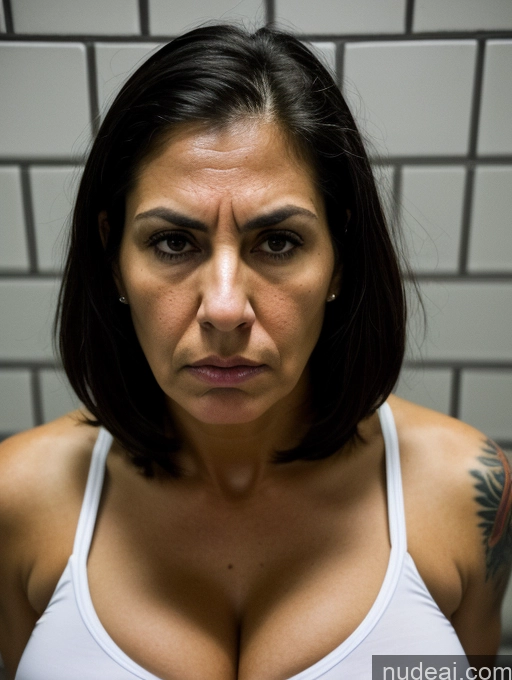 related ai porn images free for Tank Top Spandex Pantyhose Bright Lighting Tanned Skin Tall Huge Boobs Black Hair Bobcut Cleavage Serious Jewish Milf Front View Sad Tattoos Angry Prison 30s Bending Over