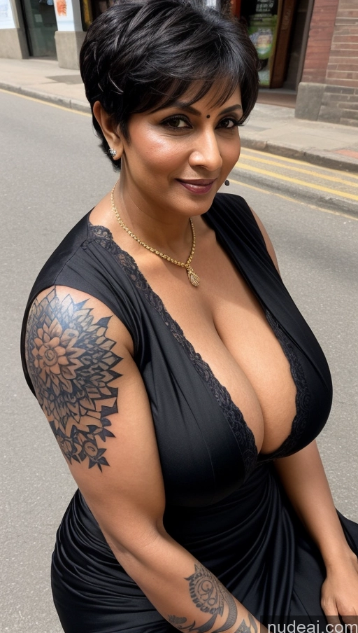 related ai porn images free for Milf Busty Huge Boobs Beautiful Muscular Big Ass Thick Big Hips Tall Dark Skin 50s Seductive Black Hair Pixie Indian Illustration Close-up View Sari Cleavage Detailed Sexy Face Tattoos Street