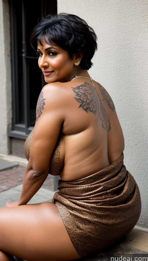 related ai porn images free for Milf Busty Huge Boobs Beautiful Muscular Big Ass Thick Big Hips Tall Dark Skin 50s Seductive Black Hair Pixie Indian Illustration Close-up View Sari Cleavage Detailed Sexy Face Tattoos Street