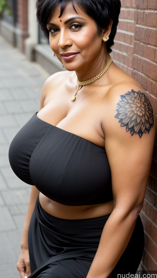 related ai porn images free for Milf Busty Huge Boobs Beautiful Muscular Big Ass Thick Big Hips Tall Dark Skin 50s Seductive Black Hair Pixie Indian Illustration Close-up View Sari Cleavage Detailed Sexy Face Tattoos Street